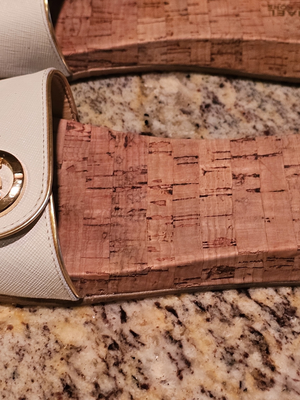 Michael Kors White Cork Slide Sandals - Picture 3 of 5